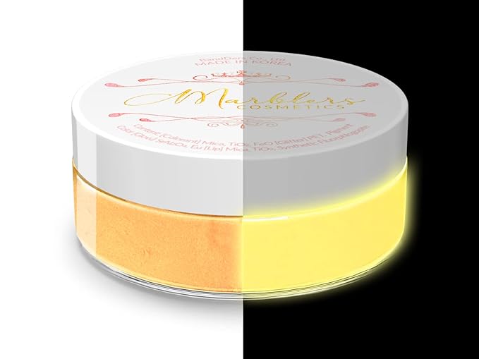 MARBLERS Glow-in-The-Dark Powder [Glow Orange] 0.28oz (8g) | Matte| Dye | Pigment | Non-Toxic | Vegan | Cruelty-Free | Eyeshadow, Nail Polish, Nail Art | Festival, Rave & Party Makeup | Body & Face