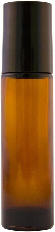 GreenHealth - Amber Glass Bottle with Roll On Applicator and Black Cap - 10ml (12)