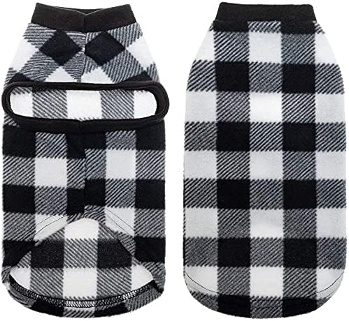 Plaid Cat Sweater - Pet Clothes Cat Puppy Vest Warm Fleece Hoodie for Cats, Fall and Cold Winter Coat Pullover Design, Buffalo Checked Sweatshirt Clothing Also for Small Dogs
