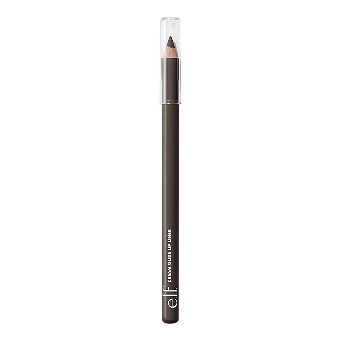 e.l.f. Cream Glide Lip Liner, Highly-Pigmented Pencil For Shaping & Sculpting Lips, Semi-Matte Finish, Vegan & Cruelty-Free, Doppio Espresso