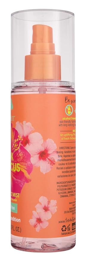 Tree Hut Pink Hibiscus Hair & Body Mist, Hydrating & Alcohol-Free Body Spray, Fragrance with Hibiscus, Poppy & Rasberry Notes, Alcohol-Free Formula, 6 Fl Oz.