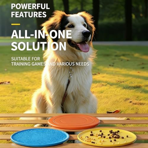 7 Inch Dog Flying Disc, Water Floating Flyer, Puppy Flyer Toy React Faster Training Interactive Toys for Small Medium Dog, Lightweight Durable and Water Resistant Floating Saucer, 5 Pack