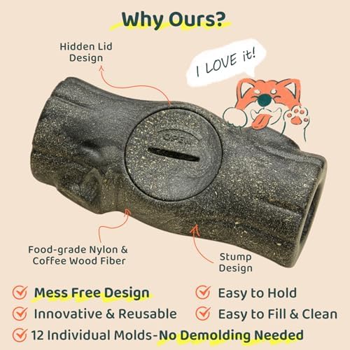 MENGJINGO 2-Pack Dog Treat Toy with 12 BPA-Free Treat Cups for Dogs 50 lbs+