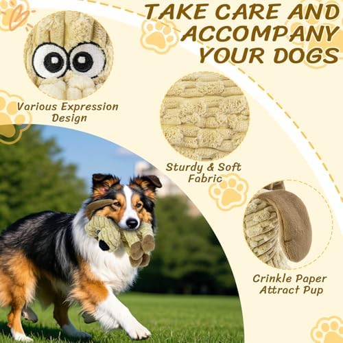 Squeaky Stuffed Dog Toys, Chew for Large Medium Small Breeds