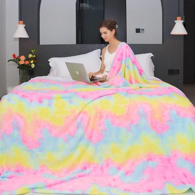 MUGD Lightweight Blanket Fleece Big Blanket Fuzzy Throw Blanket for Bed King Size