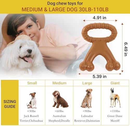 Dog Chew Toys for Aggressive Chewers, Dog Toys for Large Medium Small Dogs, Chew Bones for Heavy Chewer, Indestructible Bone Toy Nylon Dogs (Bone)
