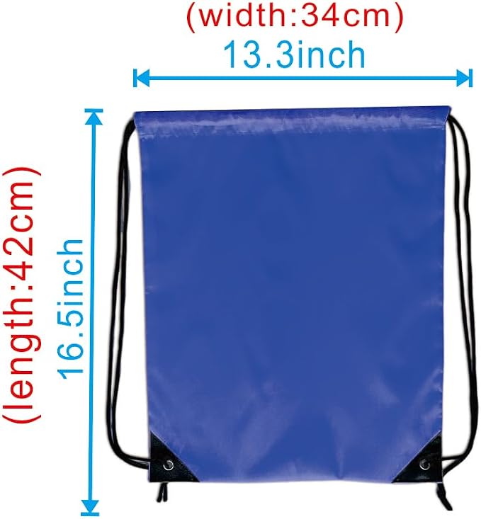 Drawstring Backpack Bulk 24Pcs Draw String Backpack Bags DIY Gym Sports Traveling Yoga Cinch Bag Sackpack Drawstring (royal blue bluenoye)