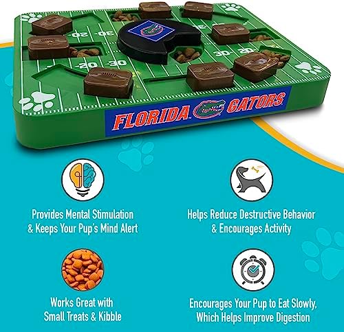 Pets First NCAA Florida Gators Puzzle Toy, Puzzle Treat Dog Toy, Interactive Dog Treat Toy, Dog Puzzle Fedding Slow Toy