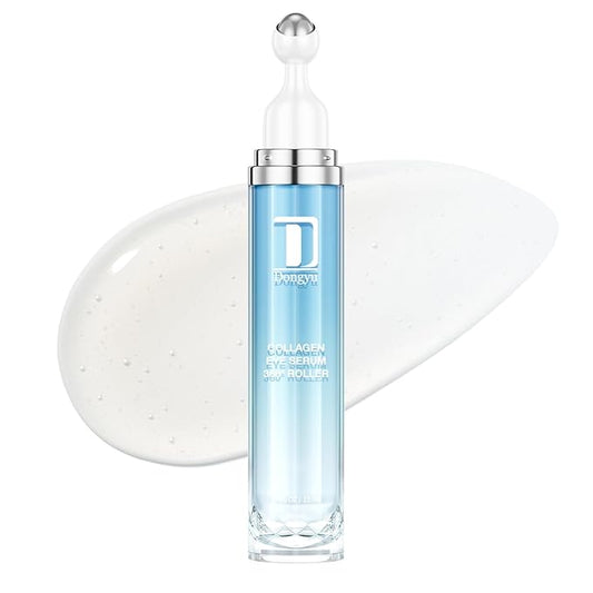 Dongyu Caffeine Under Eye Cream: Anti Aging Firming Collagen Eye Care - Puffy Eye Treatment for Beauty Enthusiasts Morning Night Daily Use (Light Blue)