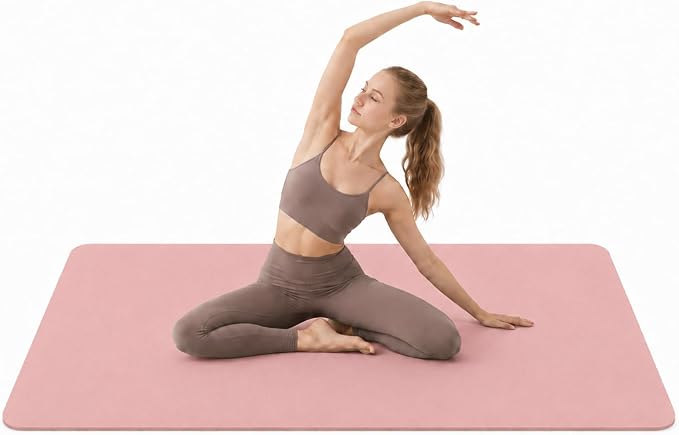 Thick and Wide Yoga Mat 72''x24''/35''(8mm/10mm) for Women and Men, Durable & Cushioned Yoga Mat with Carrying Strap for Pilates, Stretching and Home Workout