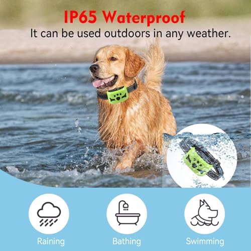 Smart Anti Bark Collars with Recognition Chip & 7 Sensitivity Levels | Humane Dog Bark Collar with Auto Protection Mode & Beep/Vibration, IP65 Waterproof Fast Charging Rechargeable No-Bark Collar