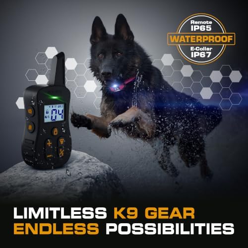 INVIROX Ultra K9 E Collar for Large Breeds with 124 Training Levels | For Reactive Stubborn or Hard-to-Train Dogs, ¾ Mile Range, Night-Light Mode, Safe Communication, IP67 Waterproof