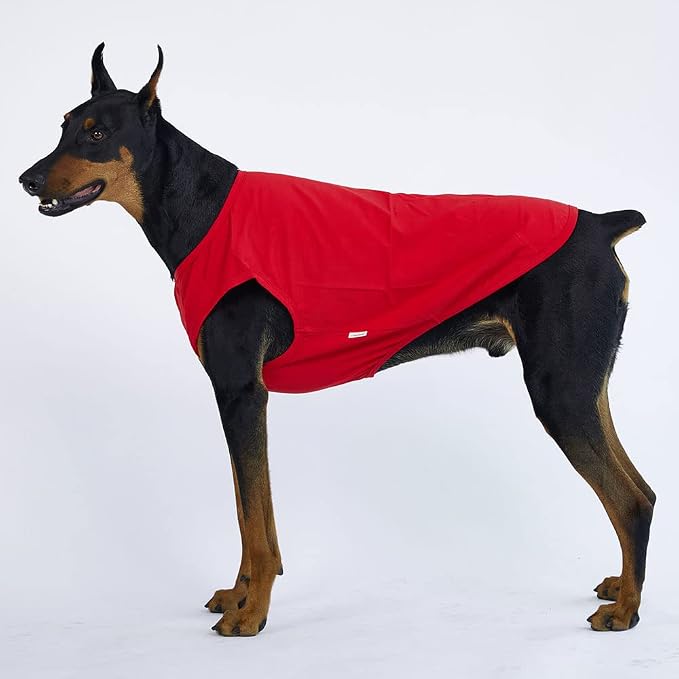 Dog Sleeveless Tank Top Cotton Shirts for Dogs Plain Sleeveless T-Shirts Soft Breathable Cool Dog Shirt pet Clothes (5X-Large, Red)