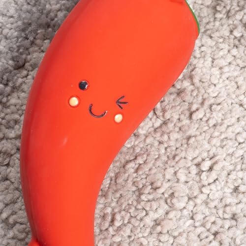 Fuzzl Tugga Chilis Dog Toy 75cm - Rope Latex and Plush Dog and Puppy Throw Fetch and Tug with Squeaker