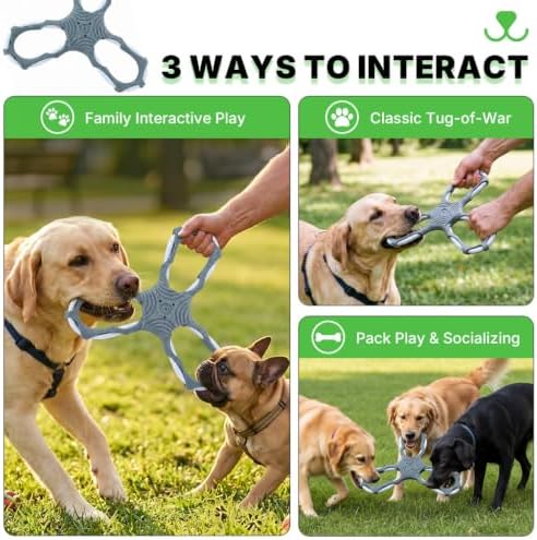 3 Way Doy Toys, Dog Tug Toy for Multiple Dogs, Dog Chew Toys, Blue