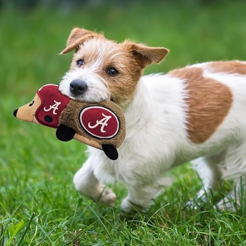 NCAA Alabama Crimson Tide Plush Hedgehog Toy for Dogs & Cats, Cool Soft Pet Toy for Fun and Interactive Play, Dog Chew Toy with Squeaker, Licensed Hot Pet Toy
