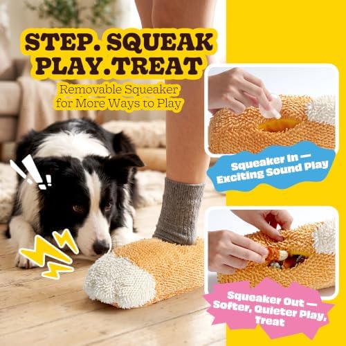 Nocciola Squeaky Dog Toy, Wearable Paw Slipper for Interactive Foot Play