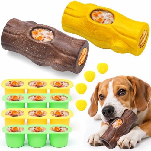 2 Pack Dog Toys for Aggressive Chewers Yollow & Brown