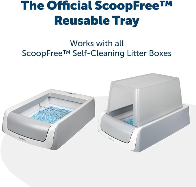 PetSafe Official ScoopFree Complete Reusable Tray - Includes 4.3 lb of Premium Blue Crystal Litter - Compatible with All ScoopFree Complete Automatic Self Cleaning Litter Box Systems