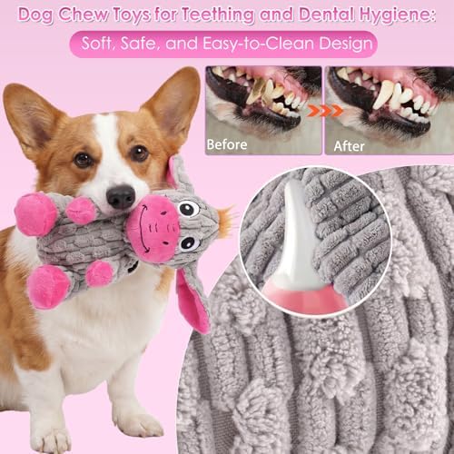 Squeaky Plush Dog Toy with Crinkle Ears for Small and Medium Dogs