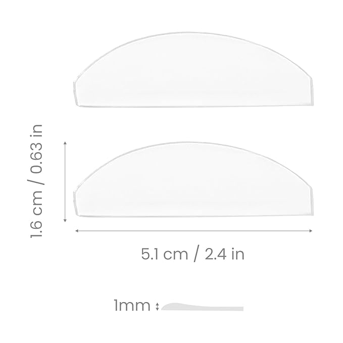 Libeauty 1mm Ultra Thin Flat Lash Lift Shields, Korean Lash Lift Pads for Step 1 Softening Only, Self Adhesive Glueless Silicone Lash Rods with Storage Case, Professional & DIY Supplies, Clear