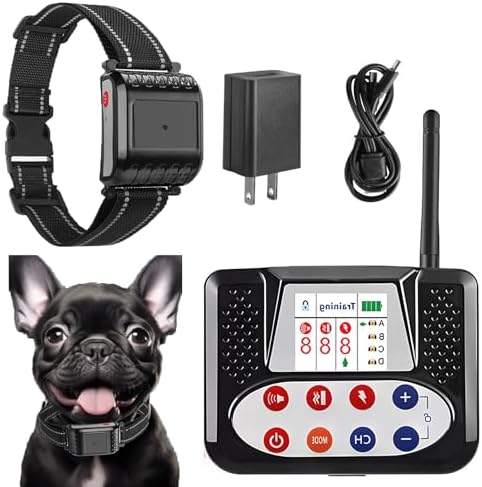 Wireless Dog Fence, 2024 Electric Dog Fence Remote Training Collar, Waterproof Rechargeable, Vibrate/Shock Dog Boundary Containment System, Adjustable Range, Safe Effective, for All Dogs,for1dog