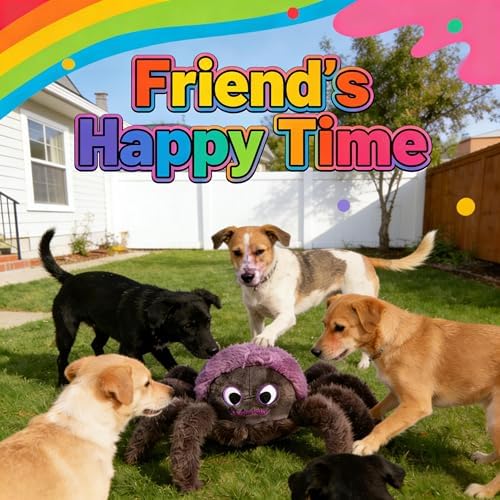 Plush Spider Dog Toy, Squeaky Interactive Chew Toy for Small Medium Dogs, Soft Stuffed Puppy Teething Toy, Cute Halloween Pet Gift for Aggressive Chewers