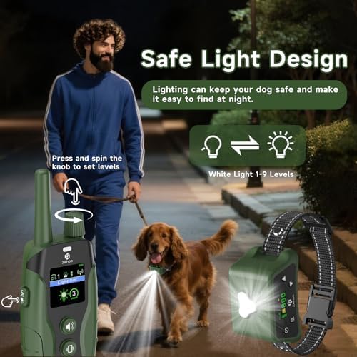 GPS Wireless Dog Fence System & Dog Shock Collar, 2-in-1, No App, Green