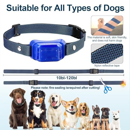 Citronella Dog Bark Collar [2 Pack] 3 Sensitivity Levels, No Spray Refil | Anti Barking Training Collar, IP67 Waterproof, Rechargeable Safer Spray Dog Collar for L/M/S Citronella Dog Collar, Blue