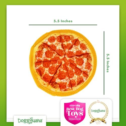 Doggijuana Supreme & Pepperoni Pizza Dog Toy Bundle | 2 Pack, Squeaky