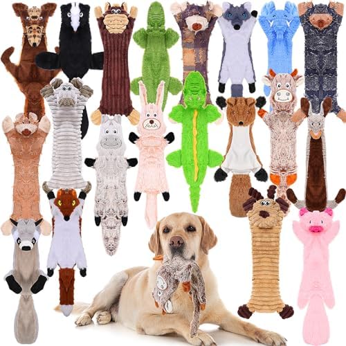 Outus 20 Pcs No Stuffing Dog Squeaky Toys Bulk, Cozy