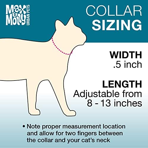 Max & Molly Fun & Whimsy Cat Collar w/Jingle Bell, Breakaway Safety Buckle, Adjustable Sizing & Smart ID Personalized Tag for Girl or Boy Cats/Kittens, Frenzy The Shark Design