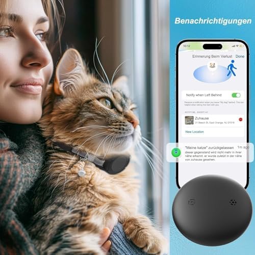 GPS Cat Tracker Collar, iOS‑Only Smart Pet Activity Tracker, 1 Pack | Cat GPS Tracker Collar, iOS Only, No Monthly Fee, Real‑Time Location, IP68, 10+ Mo Battery, Reflective Nylon, Global Tracking