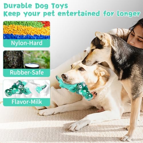 Fuufome Dog Chew Toys, Indestructible for Aggressive Medium & Large Dogs