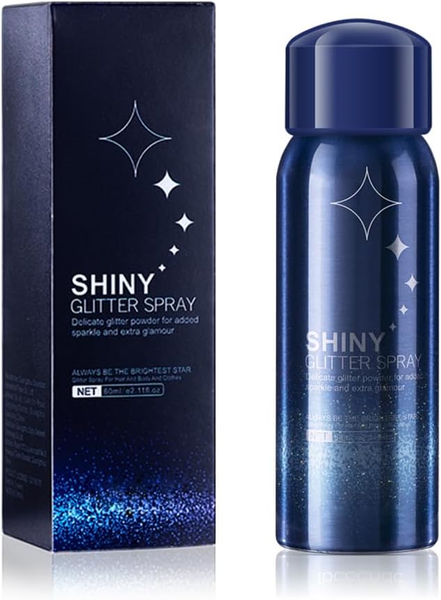 Body Glitter Spray, Perfect Music Festival Stage Sparkly Makeup and Festival Rave Glitter Spray for Hair and Body. (1 Pcs /60 ML)