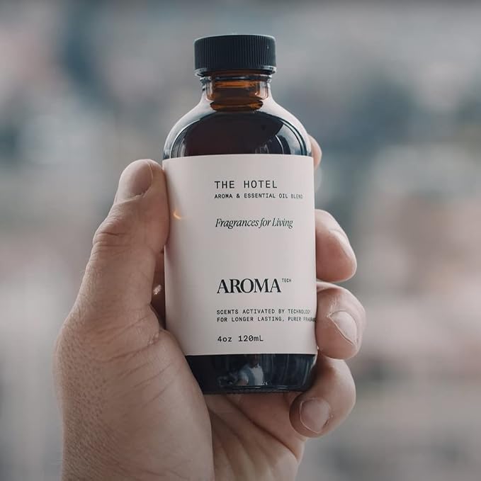 AromaTech The Hotel & White Tea & Thyme Set | Aroma Diffuser Essential Oils Blend of The Hotel Peach, Red Rose, Pine Thyme, Amber - 120 Milliliter