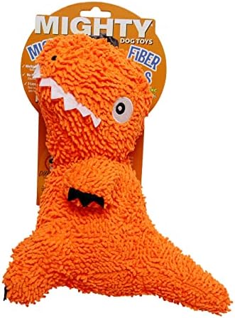 MIGHTY Tuffy Microfiber Medium Ball T-Rex Dog Toy