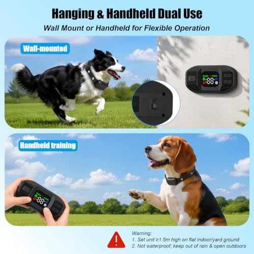 2-in-1 Wireless Dog Fence & Training Collar,300M Range,16 Boundary Levels,Rechargeable Collar with Beep,Vibration & Gentle Static Guidance,IPX6 Waterproof for Small Medium Large Dogs