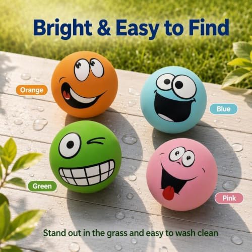 4 Pcs Soft Latex Squeaky Dog Toy Balls for Small Dogs