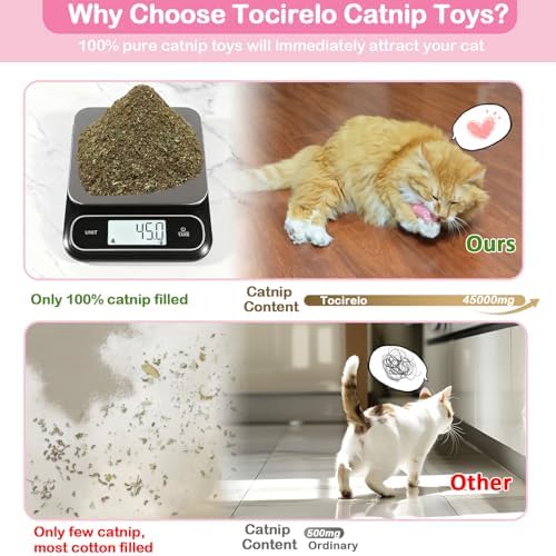 Tocirelo Catnip Toys for Cats, 100% Pure 45000mg Organic Natural Catnip