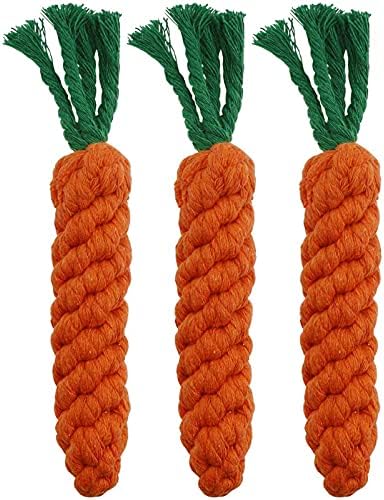 Dog Toys 3 PCS Puppy Teething Chew Toys,Dog Rope Toys,Cat Chew Toys,Safe Braided Rabbit Toys Healthy Gift