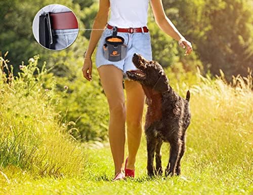 AMZNOVA Dog Treat Pouch Treatnow Dog Treat Bag, 3 Cups, Heather Black
