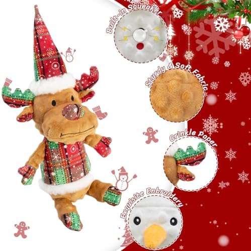 Christmas Dog Toy Squeaky Interactive Dog Toys Indoor Outdoor Play