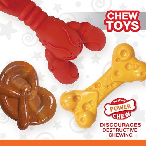 Nylabone Power Chew Toy Bundle, Dog Toys for Aggressive Chewers, 3 Pack