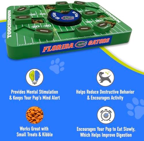 Pets First NCAA Florida Large Puzzle Toy, Dog Puzzle Treat Toy, New Large Size, Interactive Dog Treat Toy, Dog Slow Feeding Toy