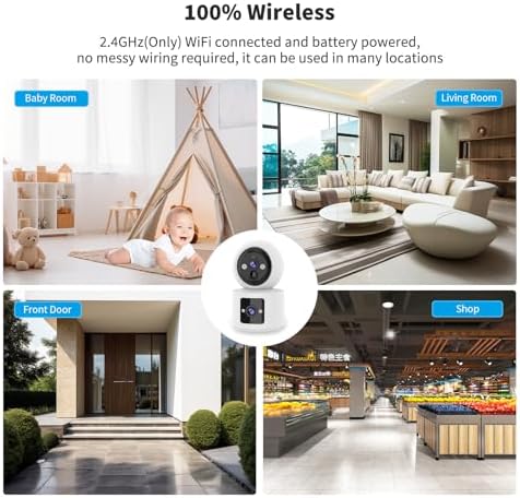 VSTARCAM 2 Lens 2K Indoor Camera with Micro SD Card 64 GB, One-Tap Call, PIR Motion Detection, Color Night Vision, Two-Way Audio
