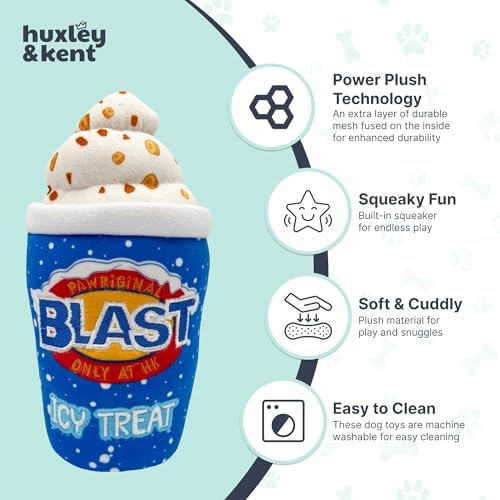 Huxley & Kent Power Plush Squeaky Dog Toy, Arctic Blast Treat, Small