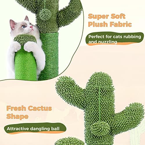 PAWZ Road Cactus Cat Scratching Post 27”Cat Scratcher with Toy Ball
