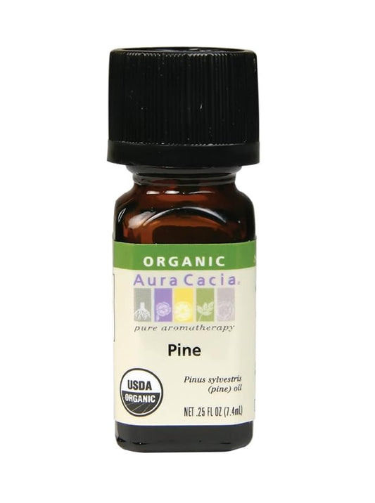 Aura Cacia Aromatherapy Pine Essential Oil Organic 0.25 Oz. Bottle