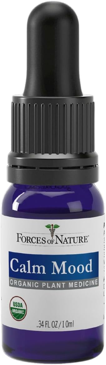 Forces of Nature Calm Mood, Organic Homeopathic Medicine, 0.34 Fl Oz, Calm Formula, Multi-Action Support from Mood Swings, Irritability, Stress & Worry